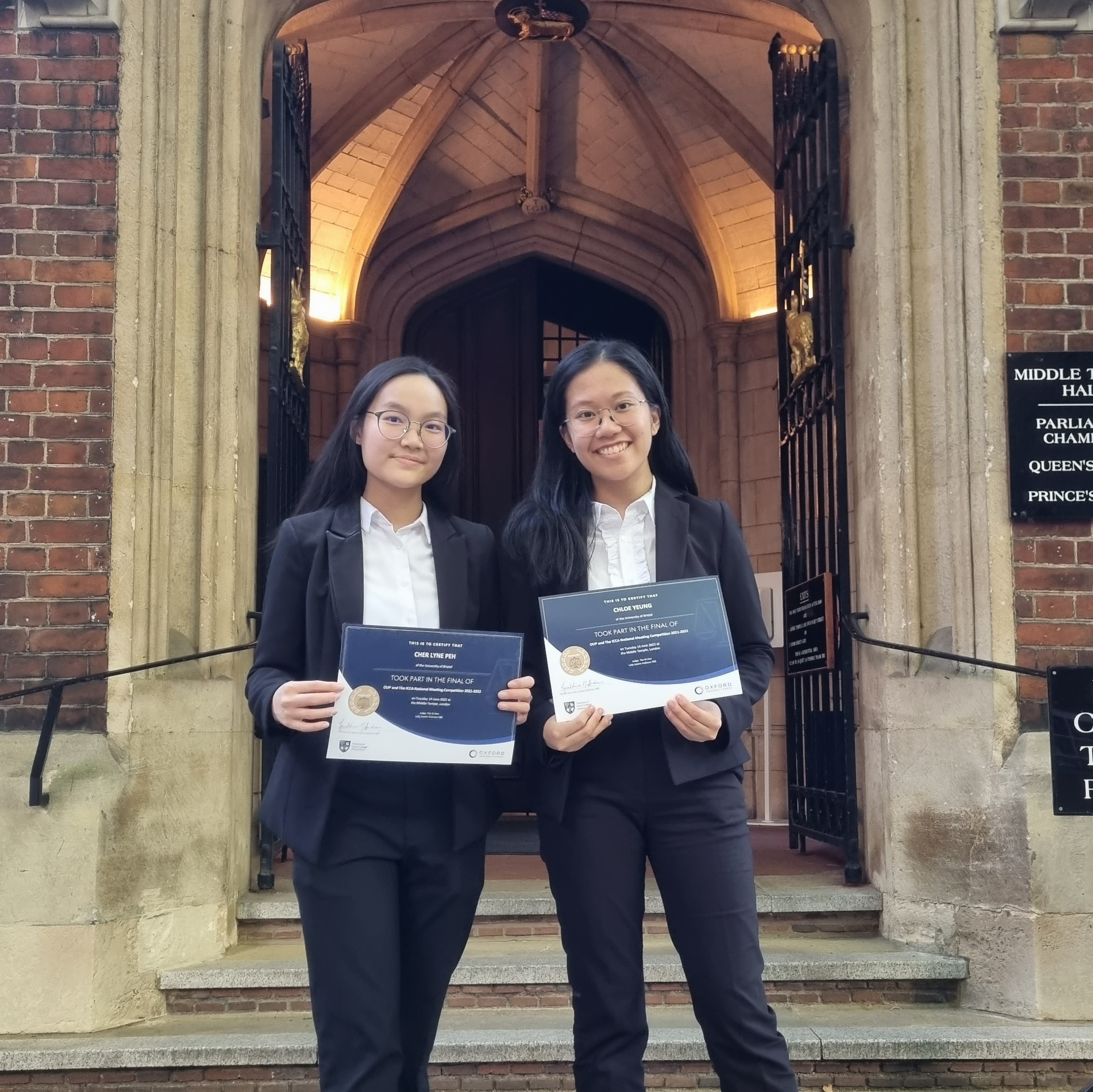 law students celebrating their success at a mooting competition